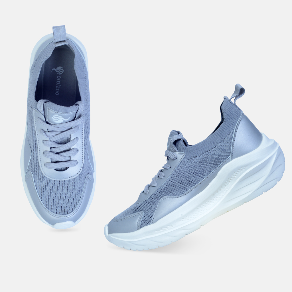 Grey Knit Sneakers